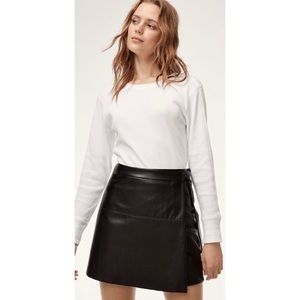 Aritzia Wilfred Free Vegan Leather Wrap Skirt (size M)